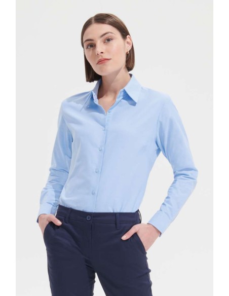 SOL-16020-Womens Oxford-Blouse Embassy Long Sleeve 2